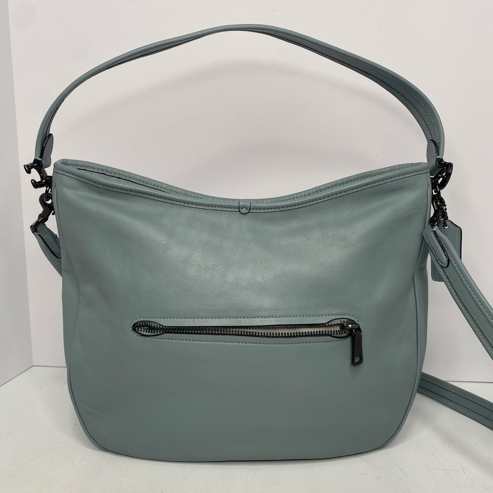 2 Way COACH - SOFT TABBY HOBO Light Blue Sage Pewter Leather Crossbody Bag C6340 - Picture 2 of 16